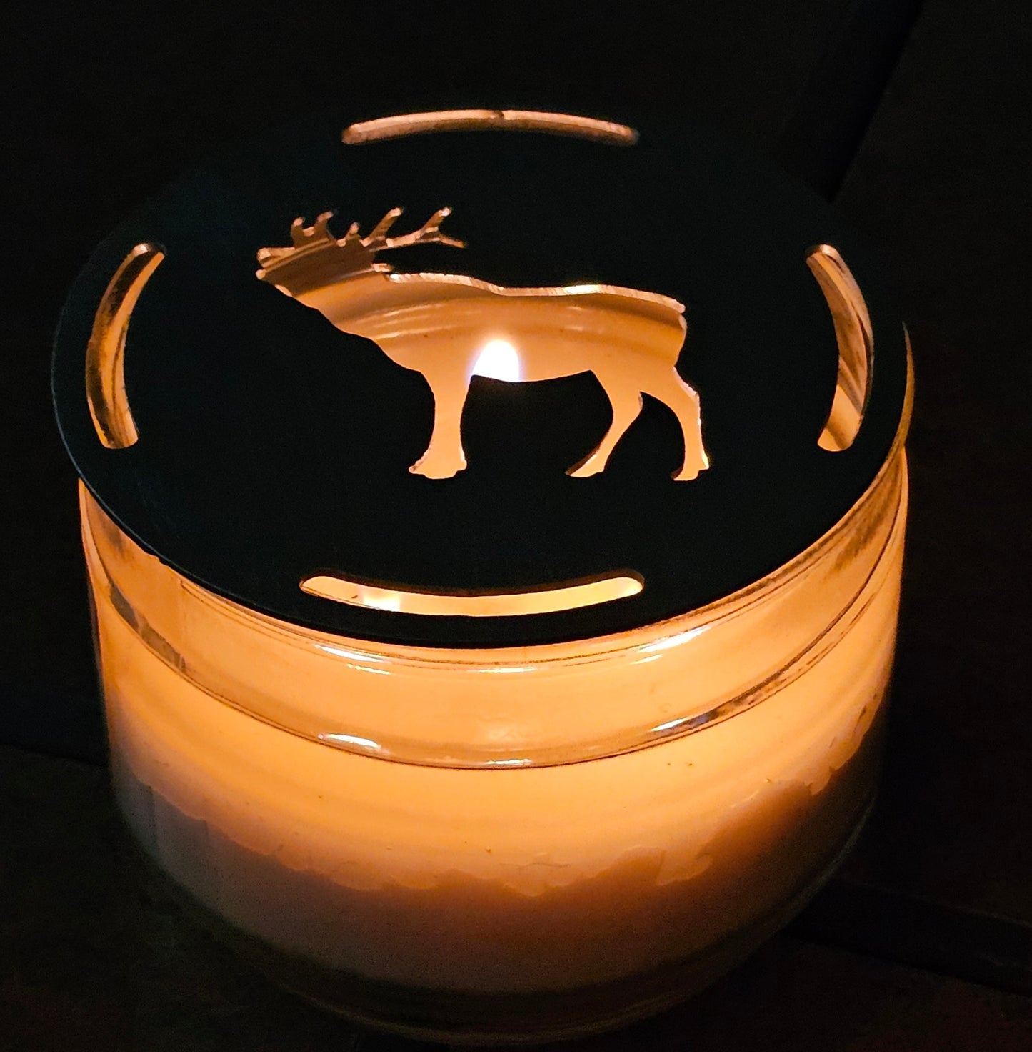 Elk Candle Topper for Jar Candles | Rustic Cabin Decor Accessory