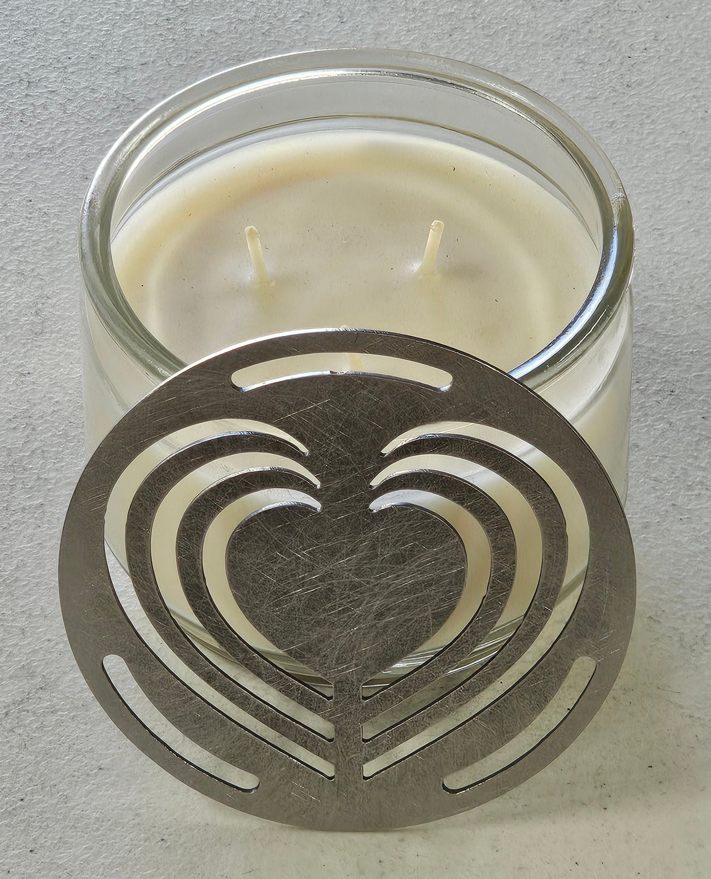 Romantic heart candle accessory for large jar candles