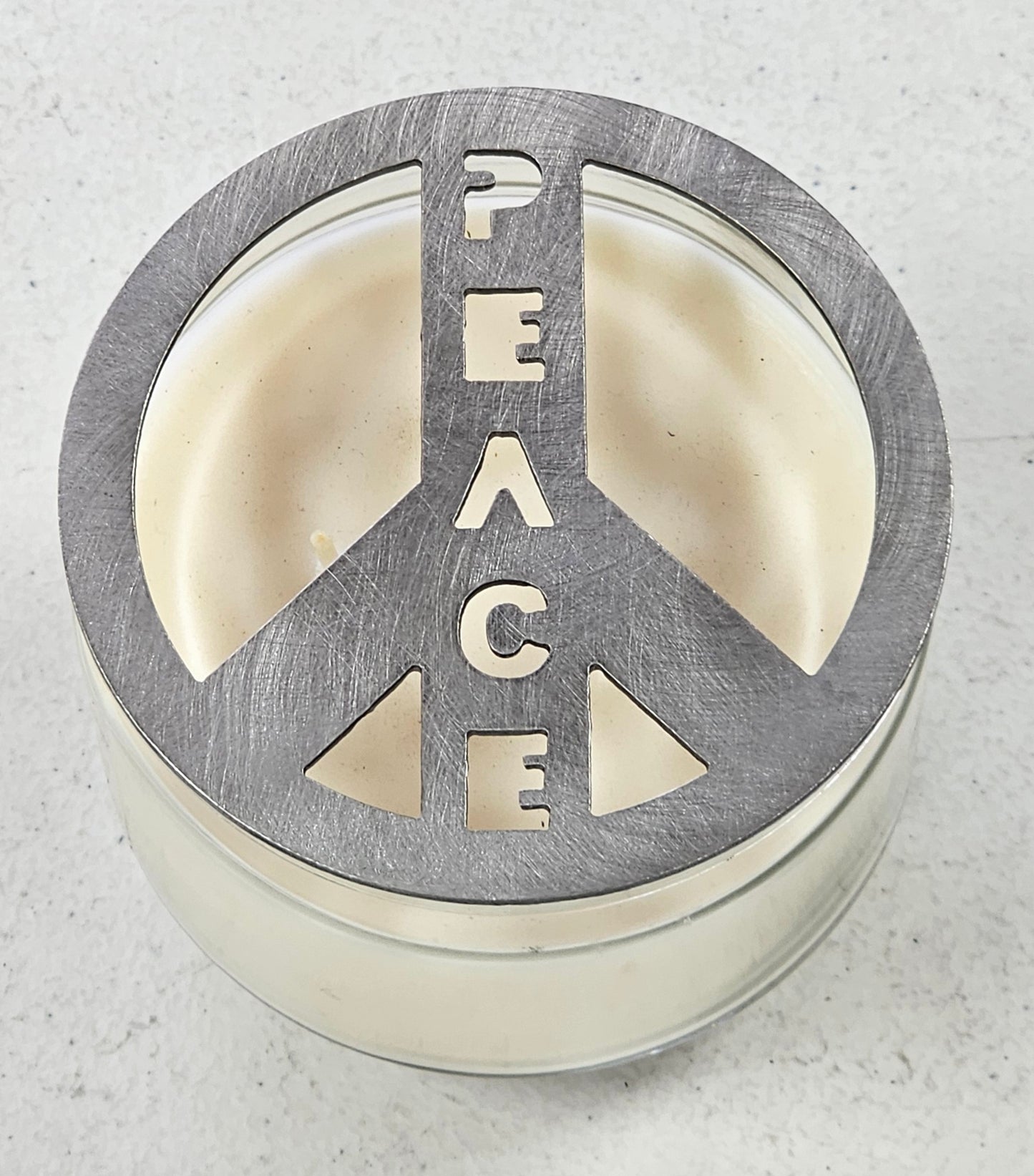 Peace Sign Candle Topper | Decorative Metal Candle Topper for Jar Candles