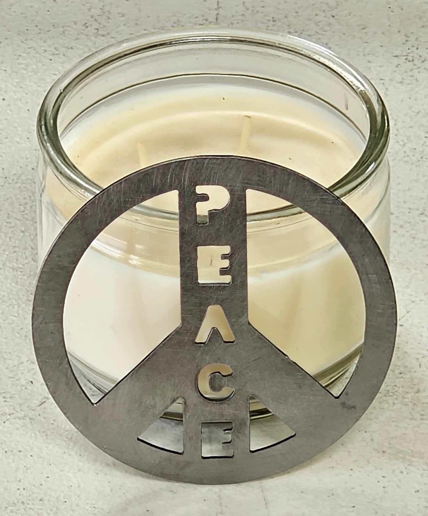 Peace Sign Candle Topper | Decorative Metal Candle Topper for Jar Candles
