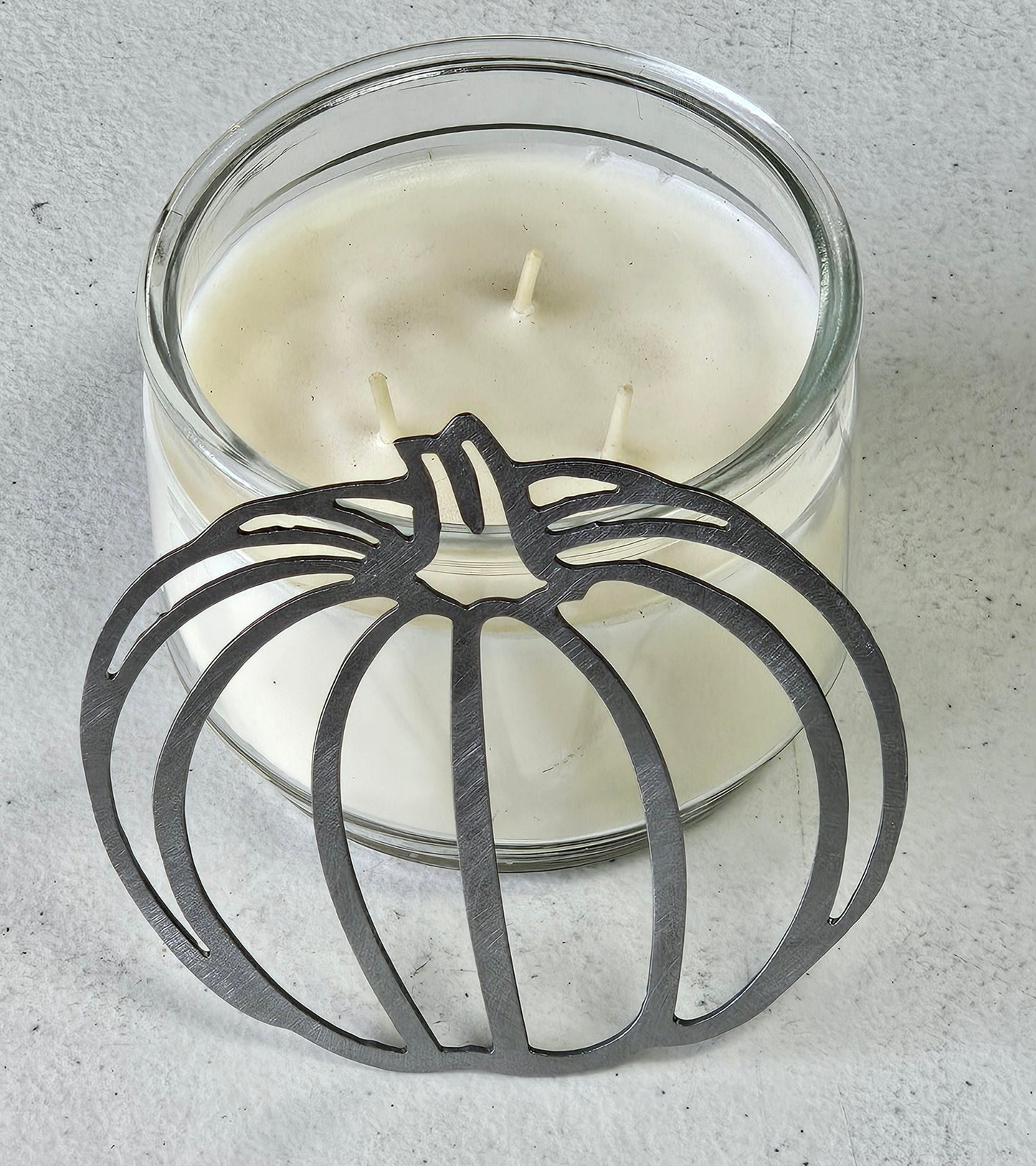 Classic Pumpkin Metal Candle Topper
