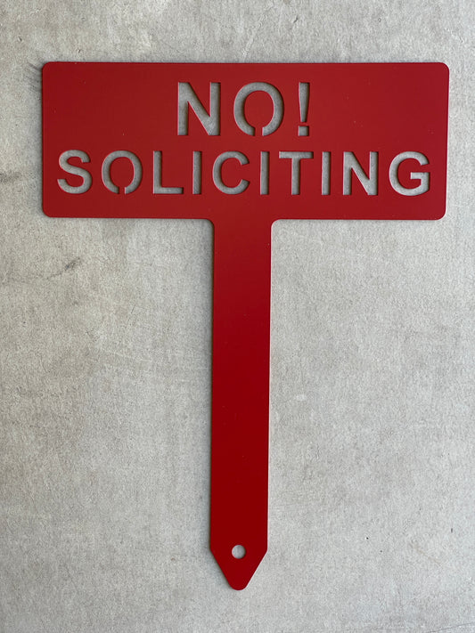 No Soliciting Lawn Sign - 5"x 14"