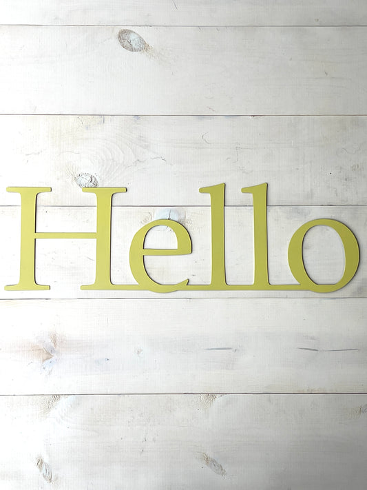 Hello Metal Sign