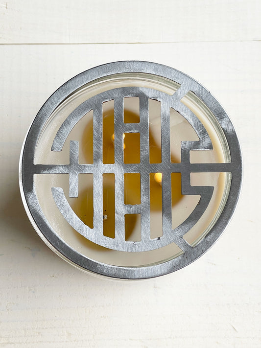 Metal Candle Topper - Abstract Pattern - 4"