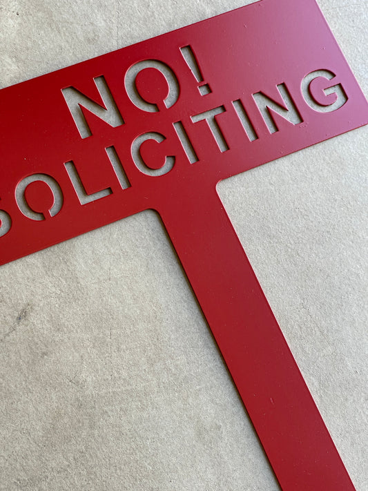 No Soliciting Lawn Sign - 5"x 14"