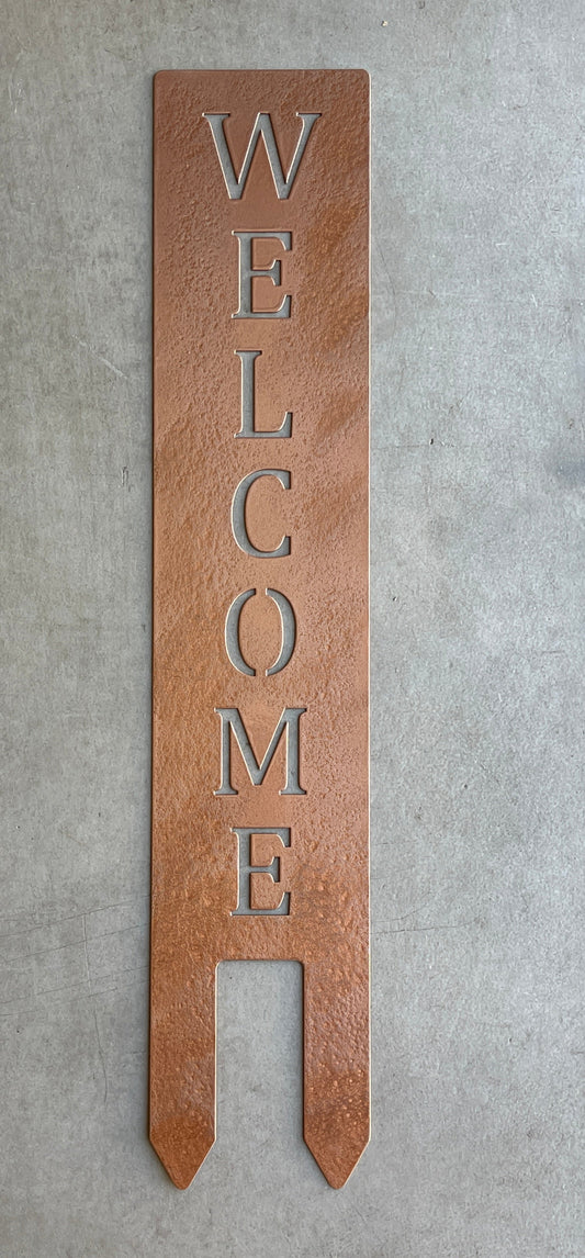 Welcome Metal Lawn Sign – Outdoor Yard Decor for Garden, Pathway, or Porch