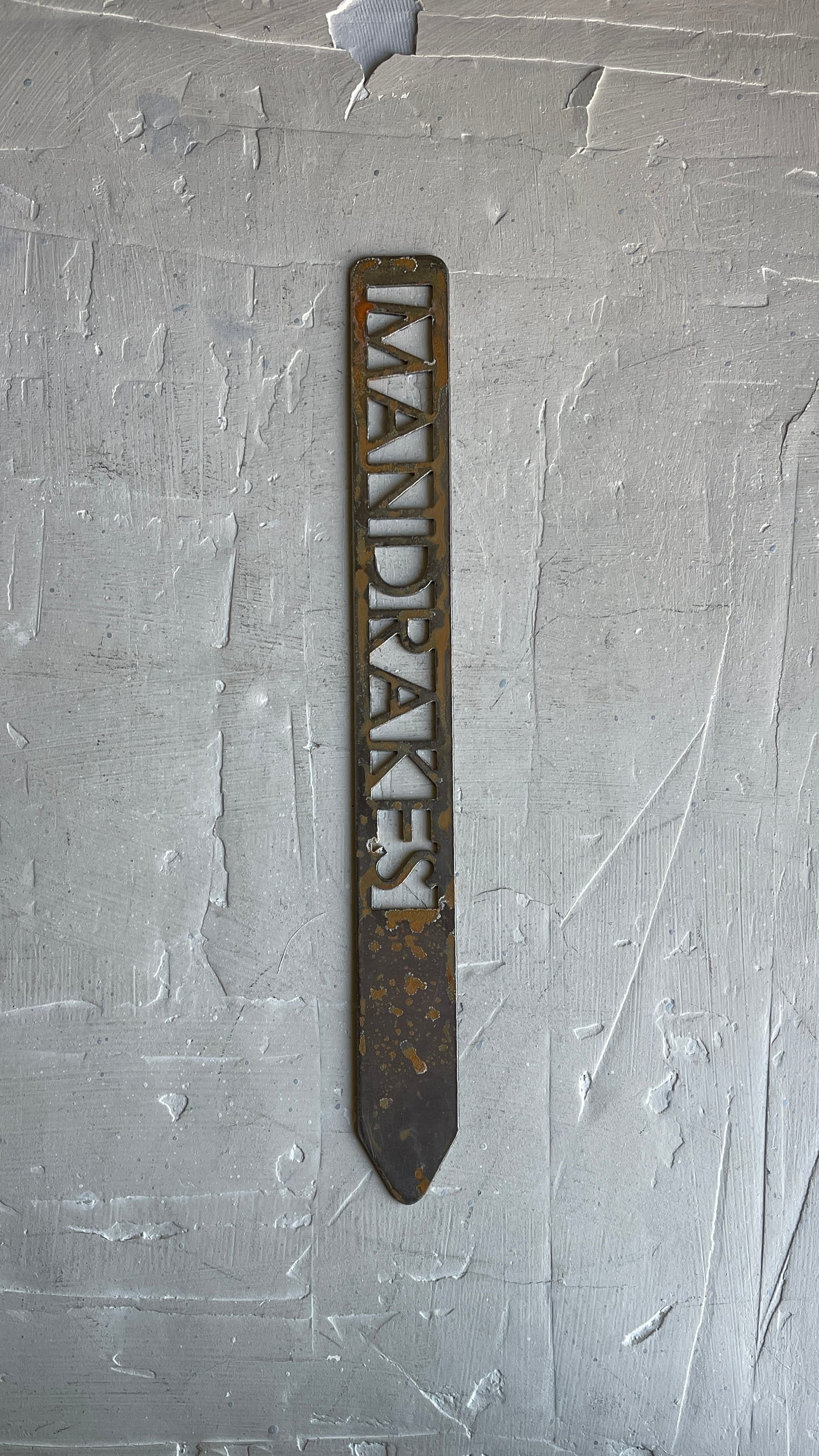 Mandrake Metal Plant Stake – 12" Tall, HP-Inspired Magical Garden Marker