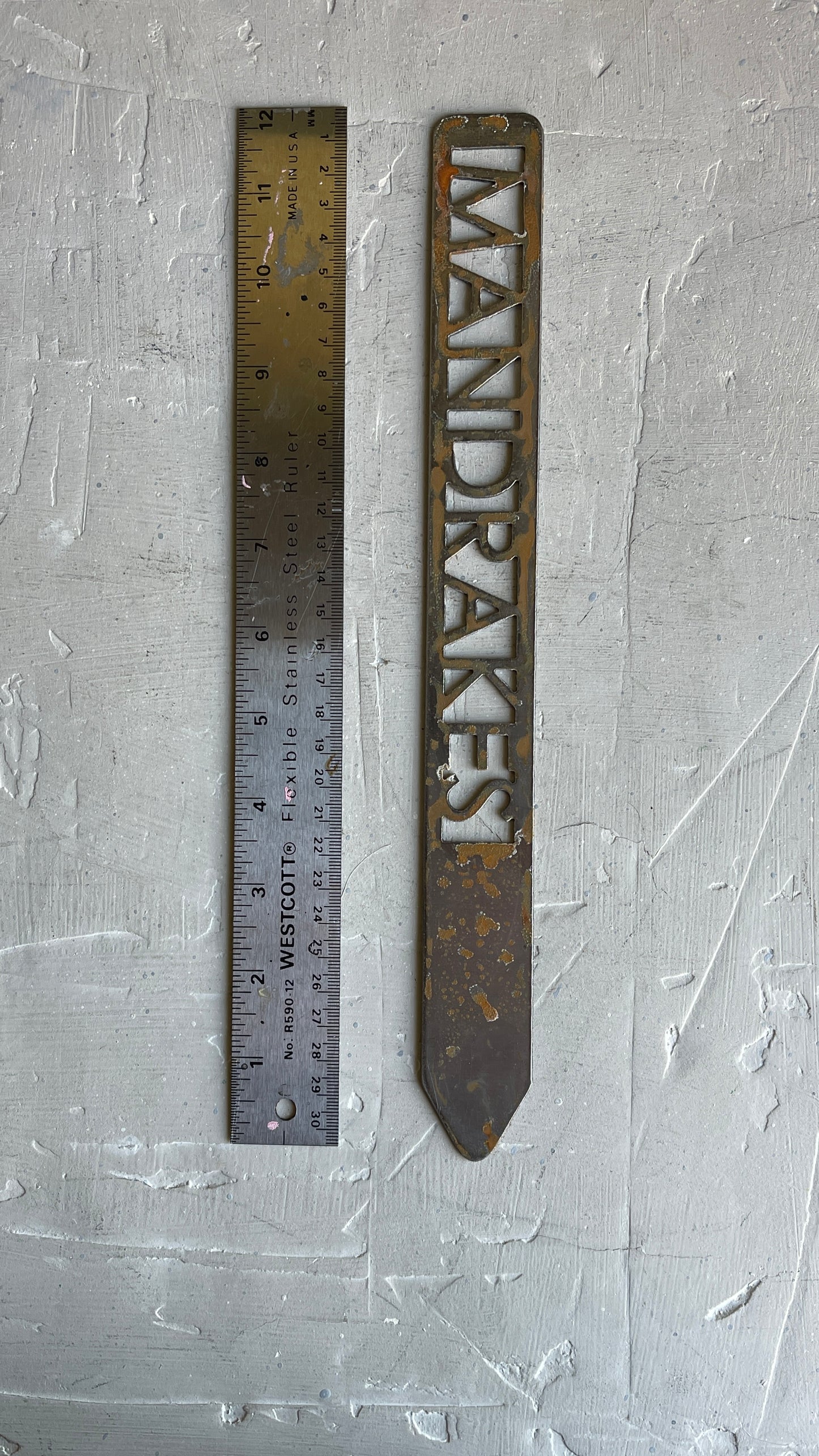 Mandrake Metal Plant Stake – 12" Tall, HP-Inspired Magical Garden Marker