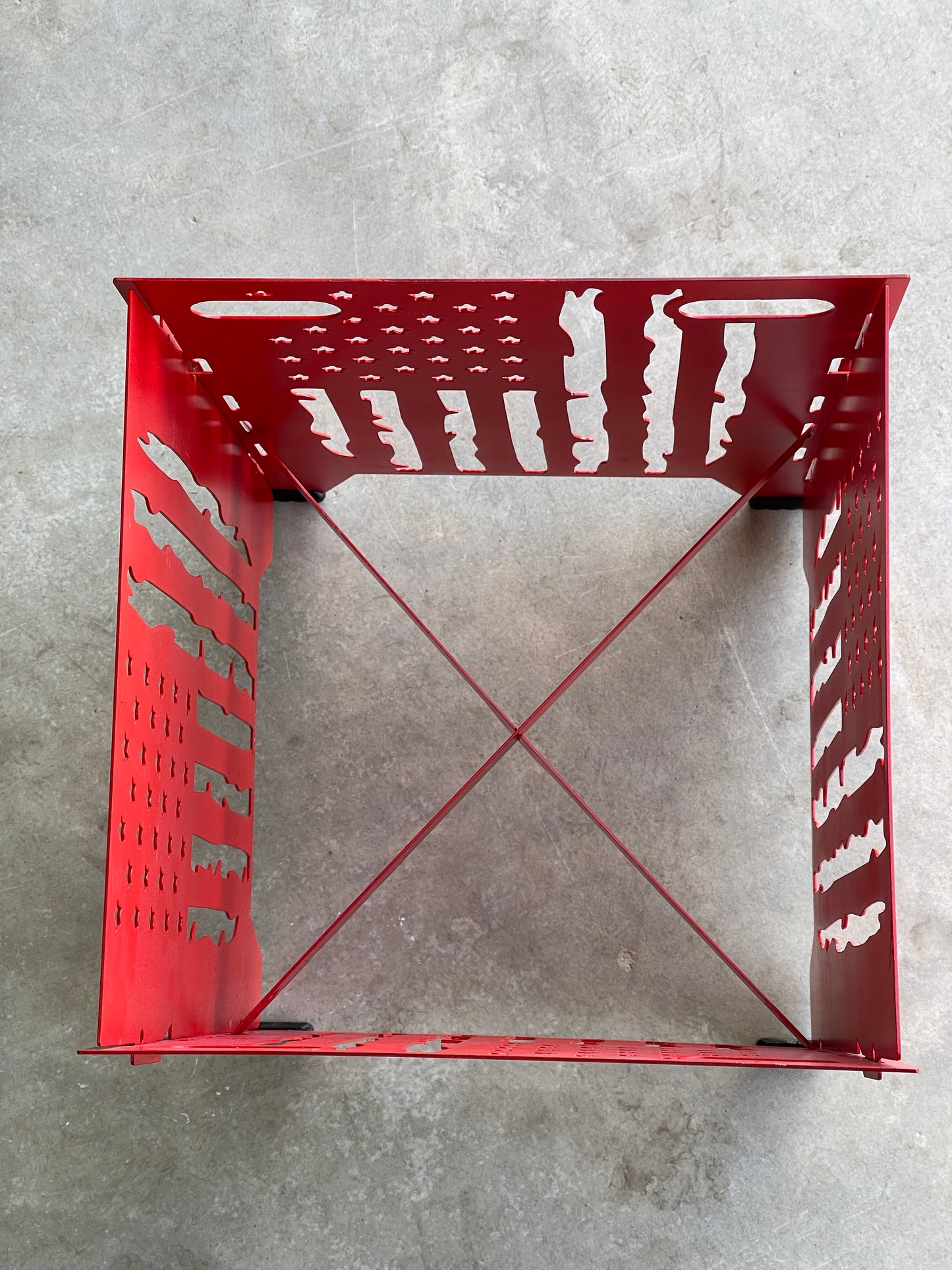 Red Flag Metal Plant Stand