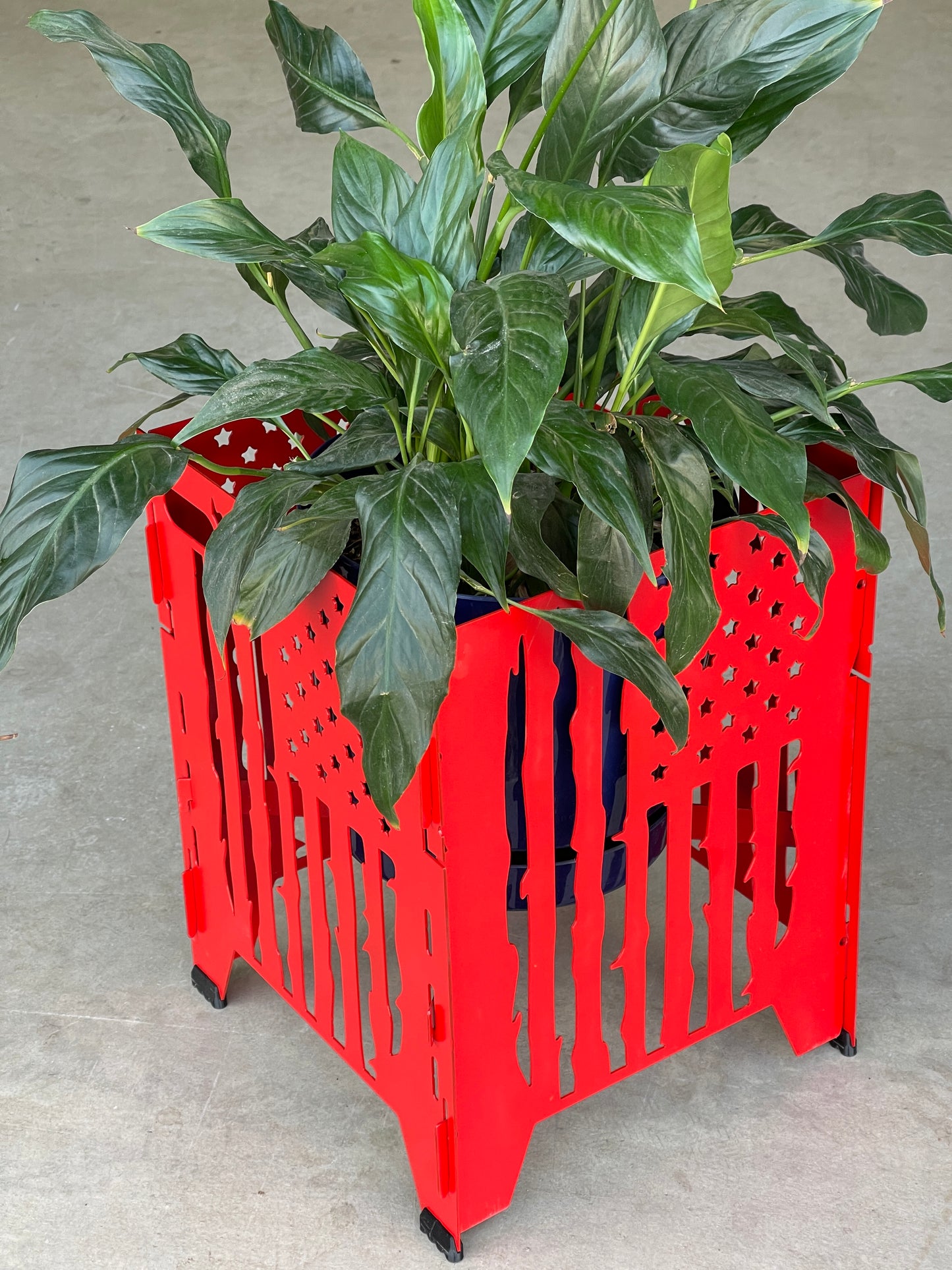 Red Flag Metal Plant Stand