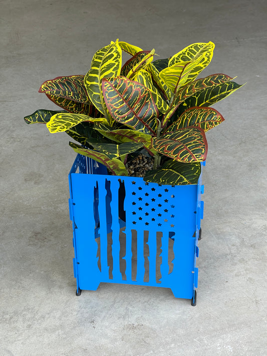 Blue Flag Metal Plant Stand | Collapsable