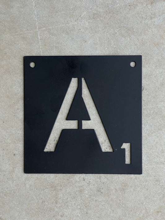Scrabble Letter Metal Sign 4"x4"