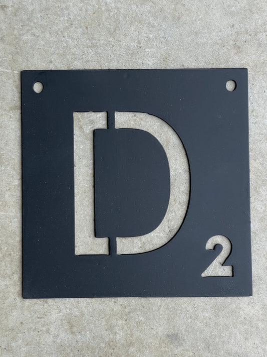 Scrabble Letter Metal Sign 12"x12"