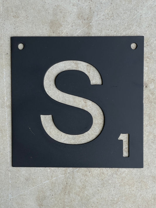 Scrabble Letter Metal Sign 6"x 6"