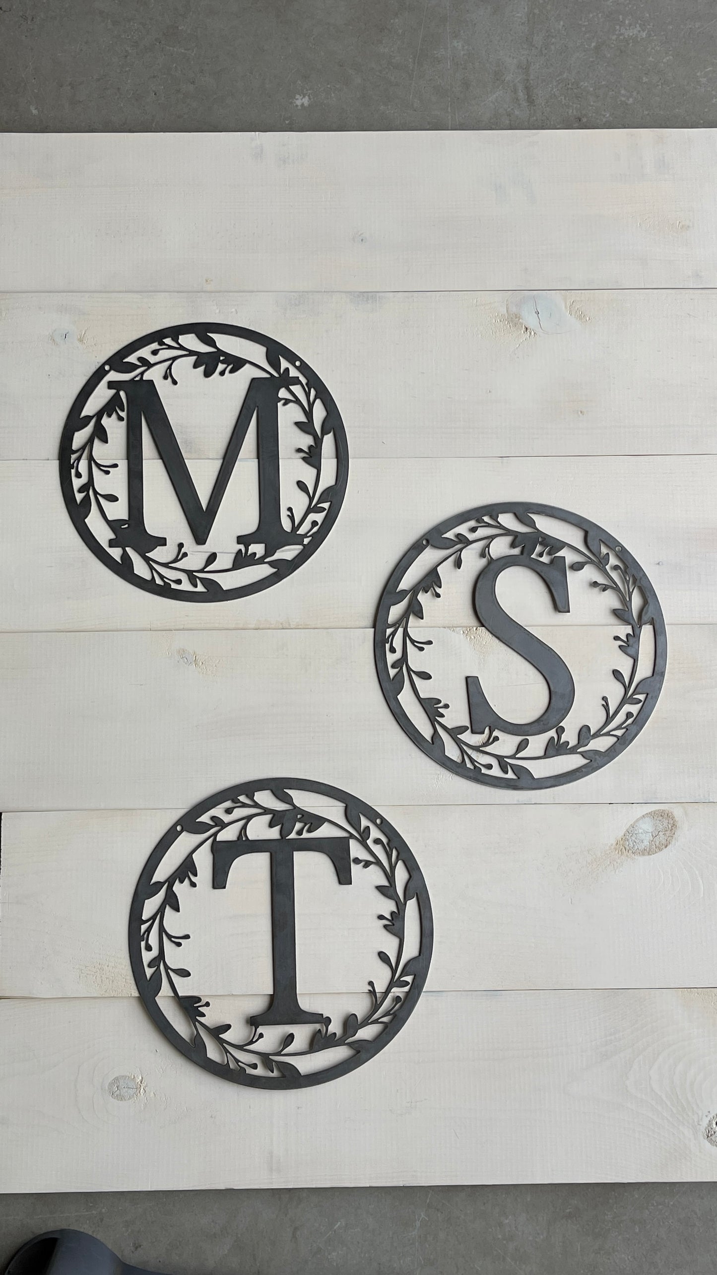 Personalized Monogram 36" Metal Sign  – Custom Family Initial Wall Decor