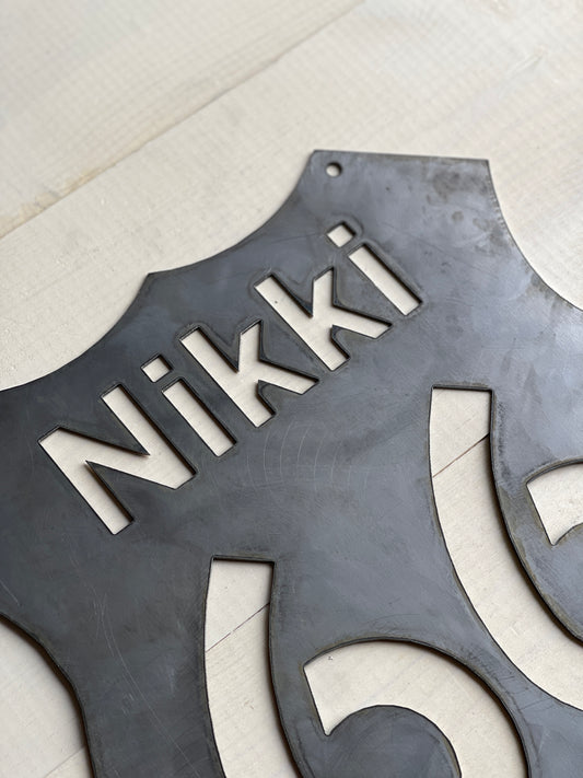 Custom Route 66 Sign with name - 12" tall