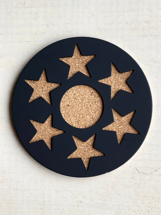 Metal Coasters 6 Stars - set of 4