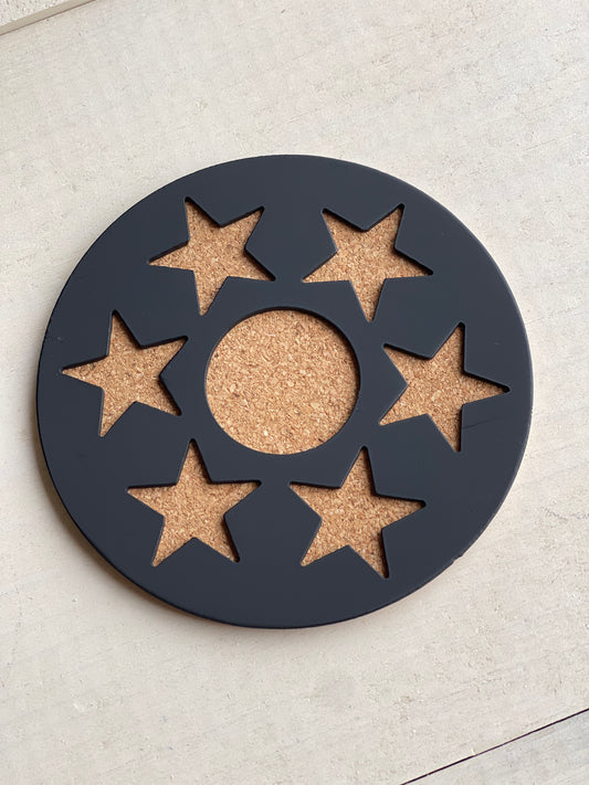 Metal Coasters 6 Stars - set of 4
