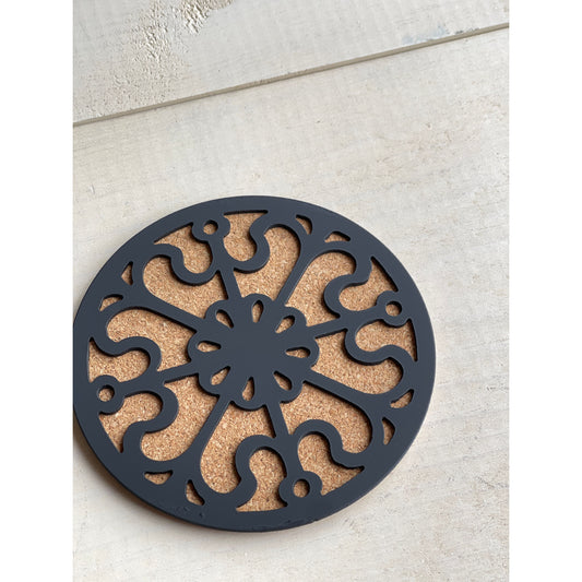 Victorian Scroll Metal Coasters Set of 4 – Elegant Vintage Drink Coasters for Classic Home Decor