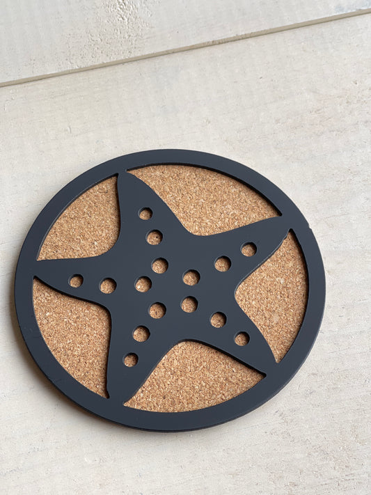 Starfish Metal Coasters Set of 4 – Beach House Drink Coasters with Coastal Charm
