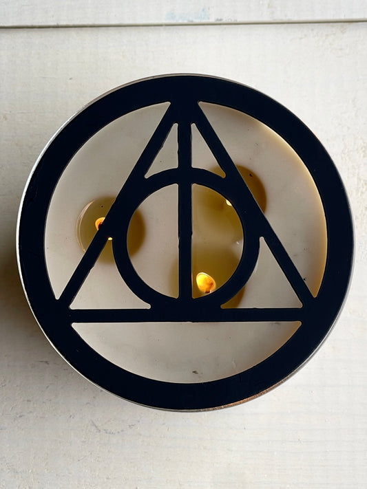 Deathly Hallows Metal Candle Topper - black - 4"
