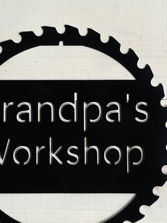 Grandpa's Workshop Metal Sign 12"