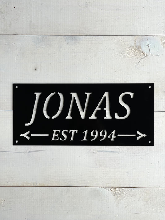 Custom Family Name Metal Sign - Rectangular