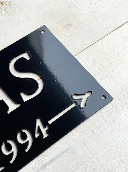 Custom Family Name Metal Sign - Rectangular