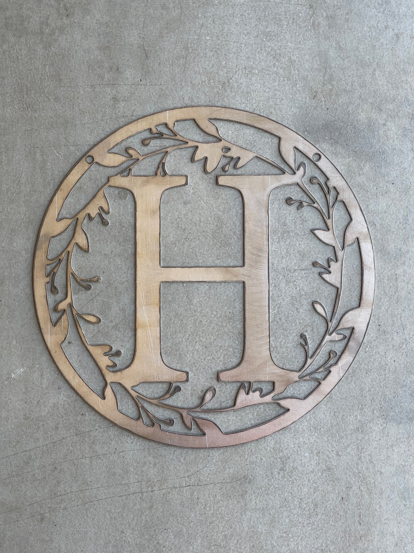Personalized Monogram 36" Metal Sign  – Custom Family Initial Wall Decor