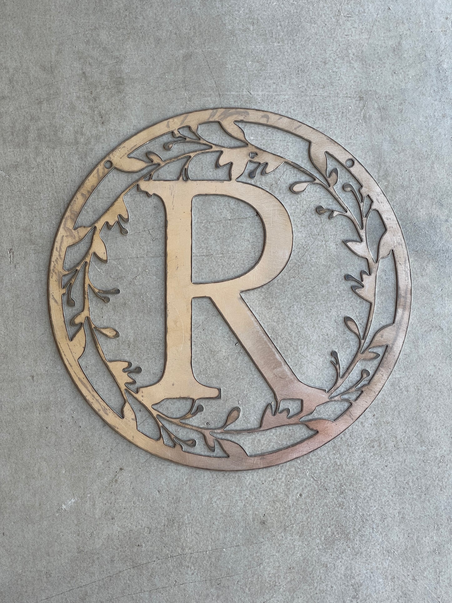 Personalized Monogram 36" Metal Sign  – Custom Family Initial Wall Decor