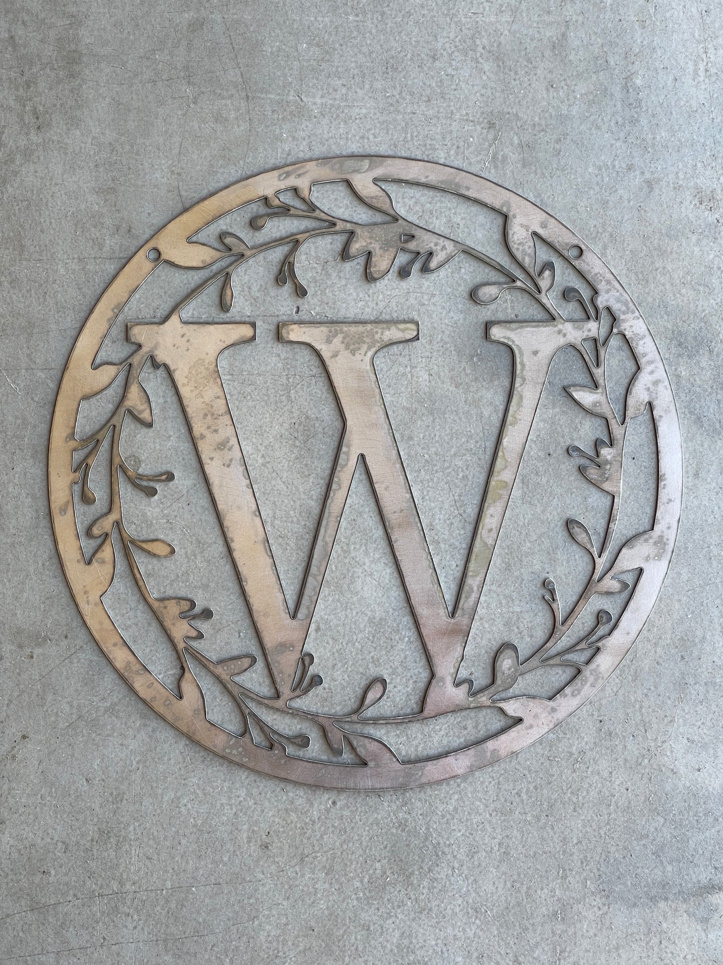 Personalized Monogram 36" Metal Sign  – Custom Family Initial Wall Decor