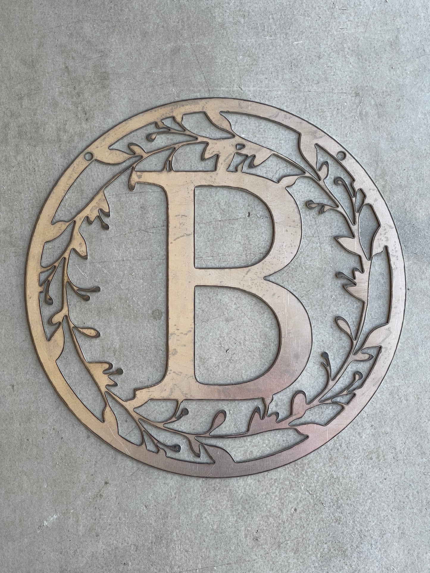 Personalized Monogram 36" Metal Sign  – Custom Family Initial Wall Decor