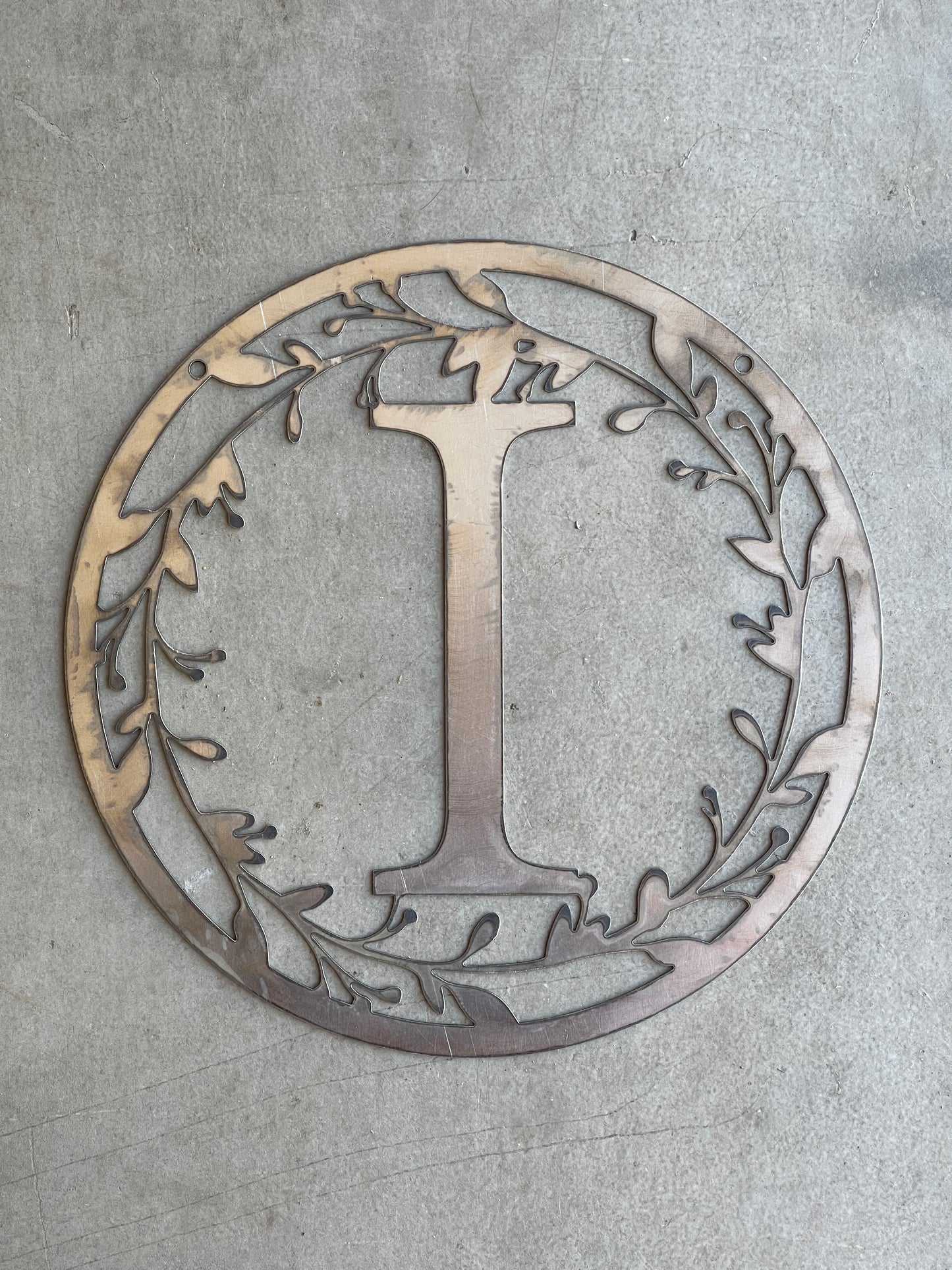 Personalized Monogram 36" Metal Sign  – Custom Family Initial Wall Decor