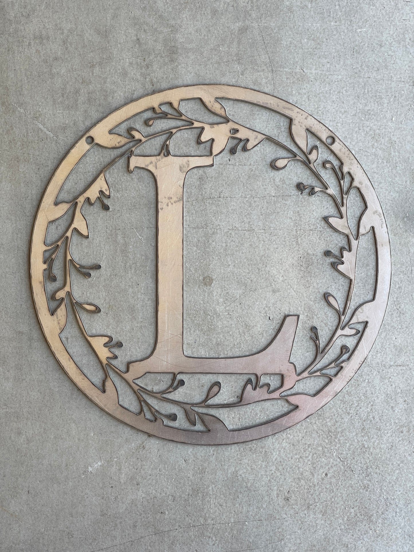 Personalized Monogram 36" Metal Sign  – Custom Family Initial Wall Decor