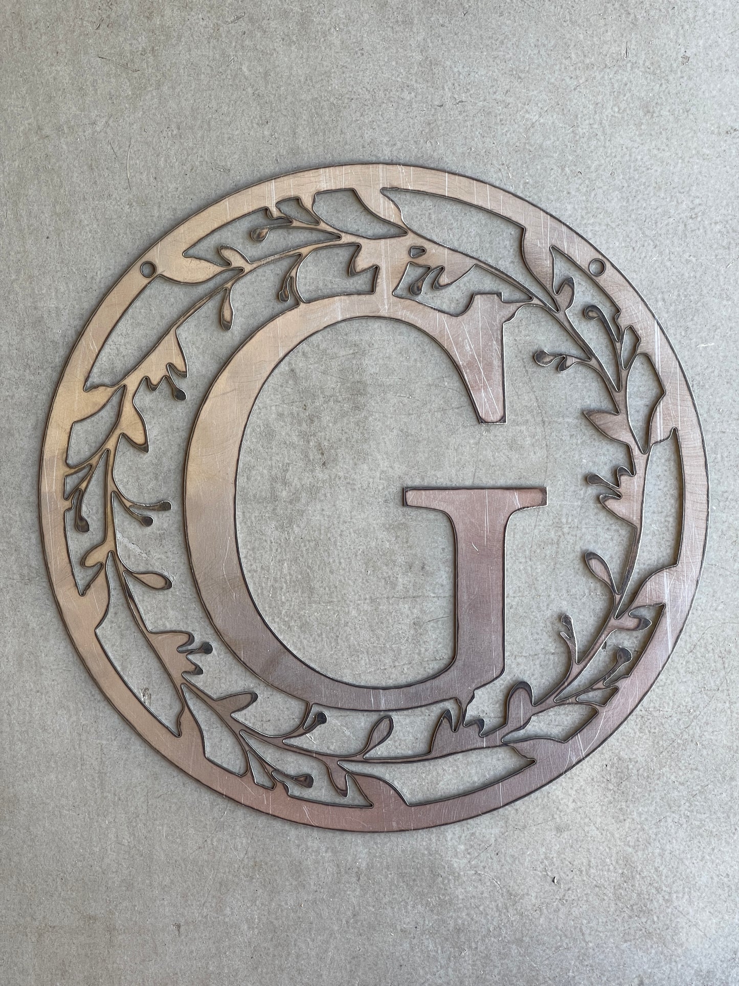 Personalized Monogram 36" Metal Sign  – Custom Family Initial Wall Decor