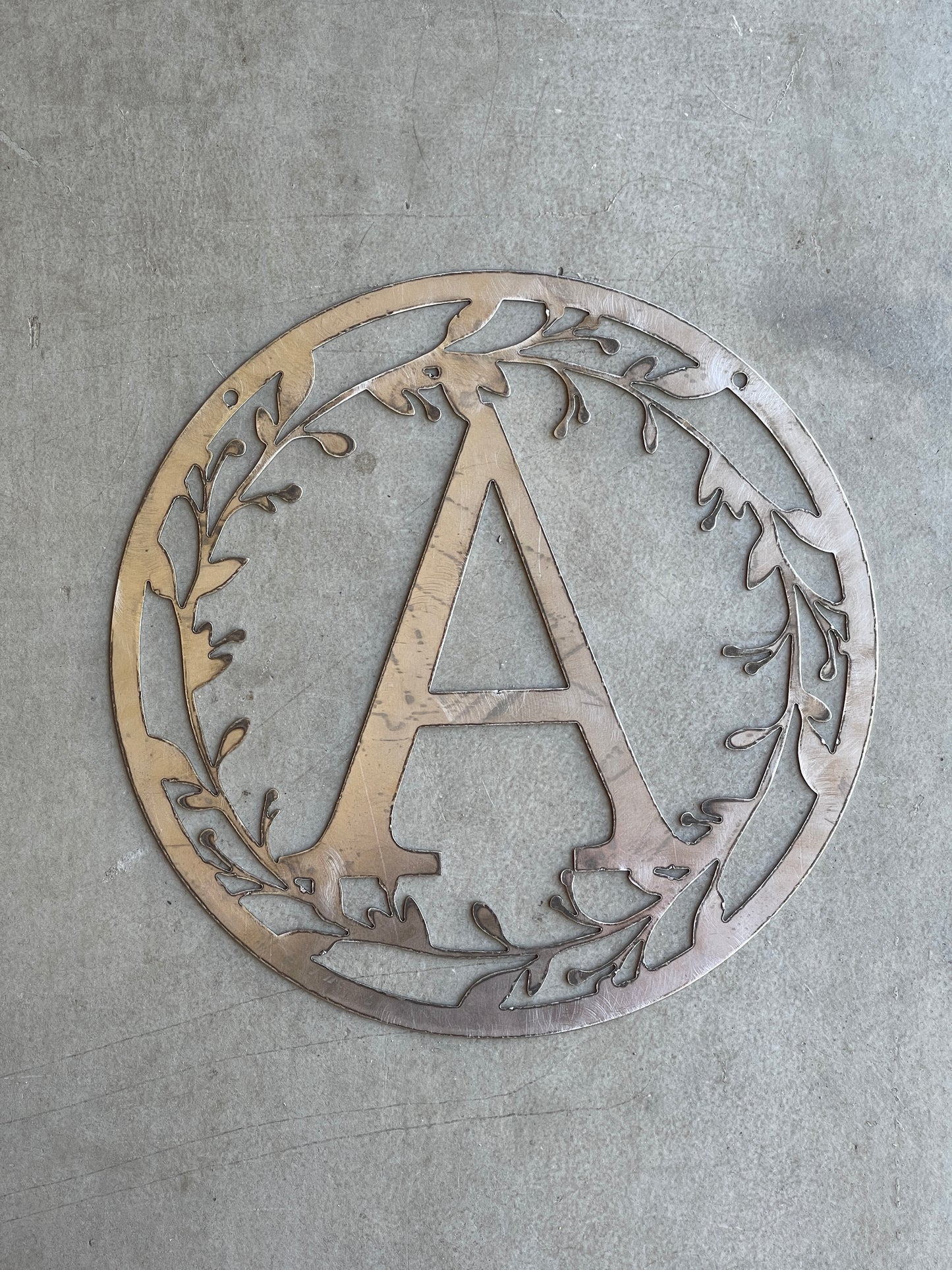Personalized Monogram 36" Metal Sign  – Custom Family Initial Wall Decor