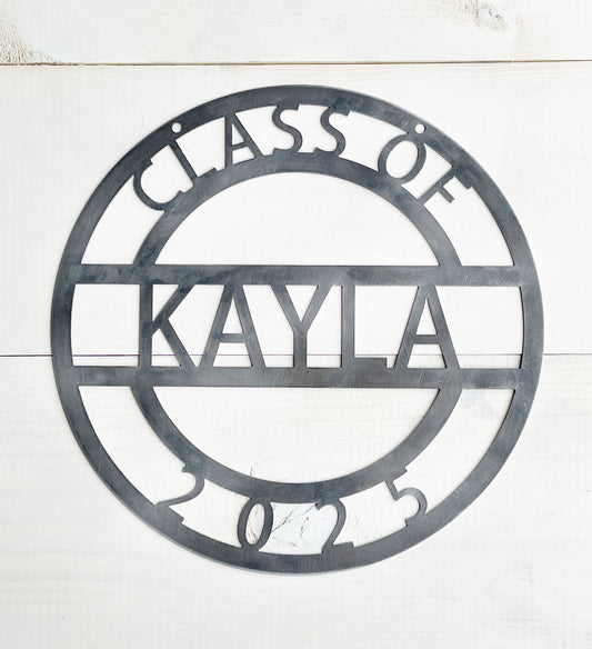 Custom Graduation Year and Name Metal Sign