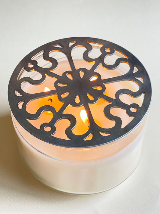Metal Candle Topper -Victorian Scroll - 4"