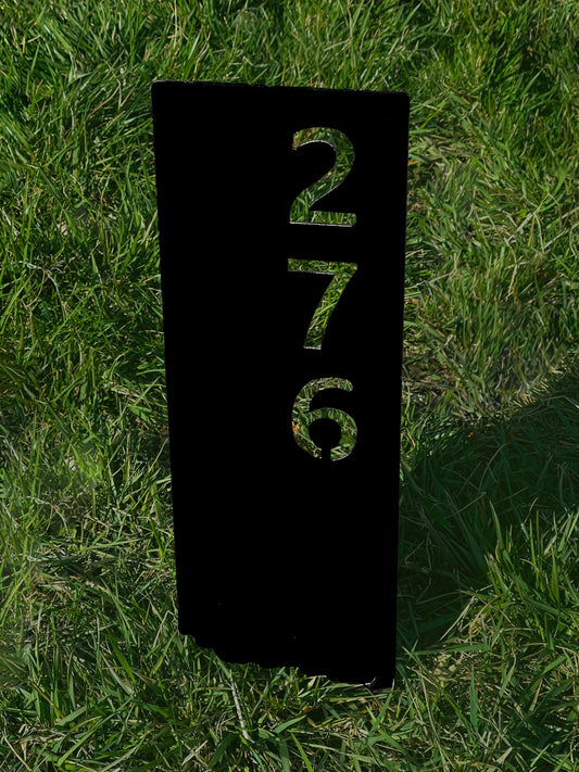 Custom House Number Metal Sign - Rectangular Lawn Sign