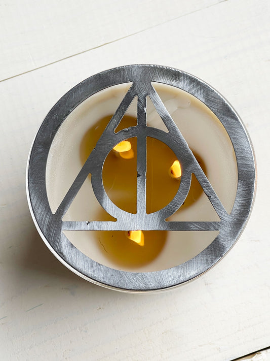 Metal Candle Topper - Deathly Hallows - 4"
