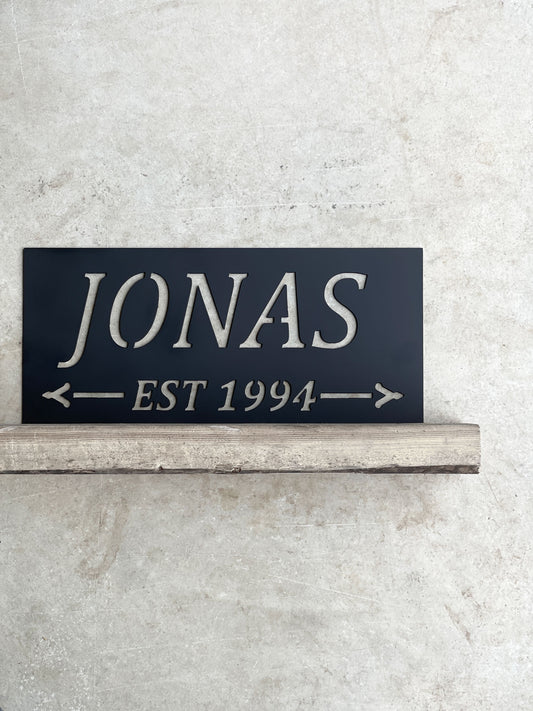 Custom Family Name Metal Sign - Rectangular