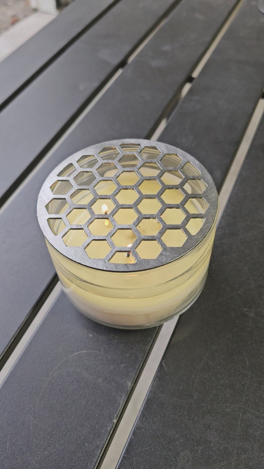 Hexagon geometric candle lid accessory