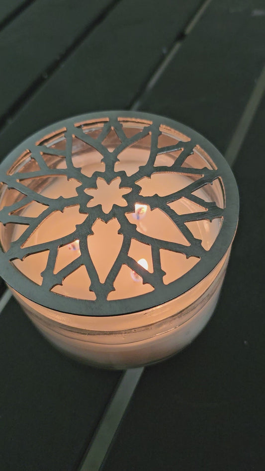 Luxury Metal Cathedral Rose Candle Topper | Gothic Architectural Candle Accessory