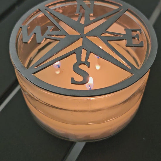 Nautical metal candle flame guard accessory