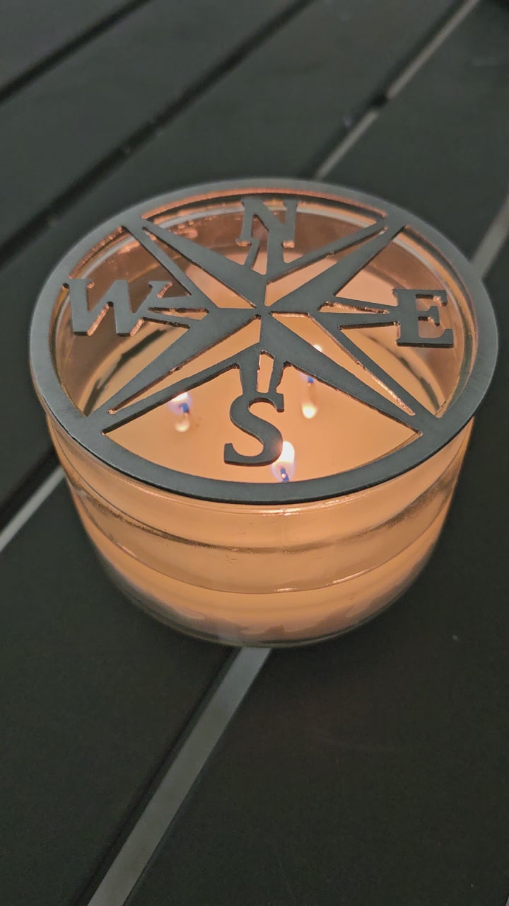 Nautical metal candle flame guard accessory