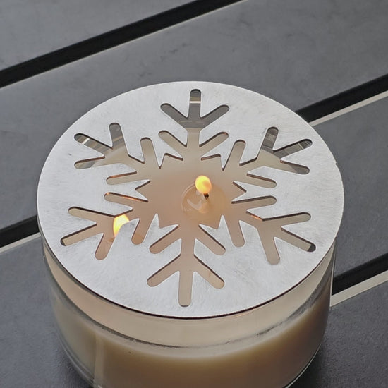 Modern snowflake jar candle accessory