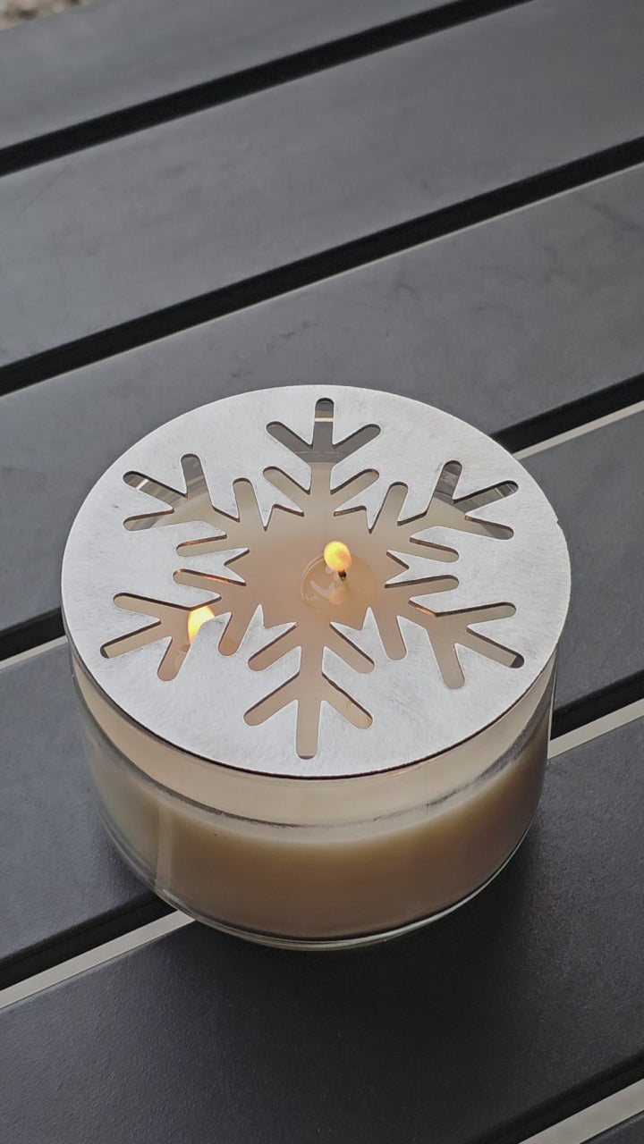 Modern snowflake jar candle accessory