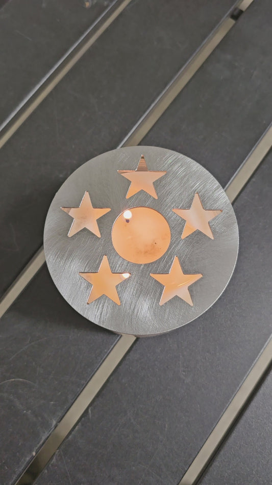 5-Star Metal Candle Topper – Decorative Lid for Jar Candles | Improves Burn & Scent Throw