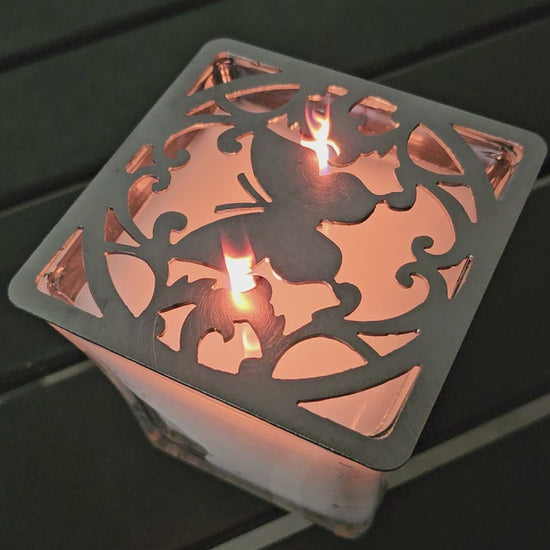 butterfly candle topper metal square lid decorative candle cover