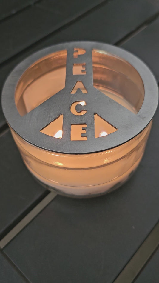 Peace Sign Candle Topper | Decorative Metal Candle Topper for Jar Candles